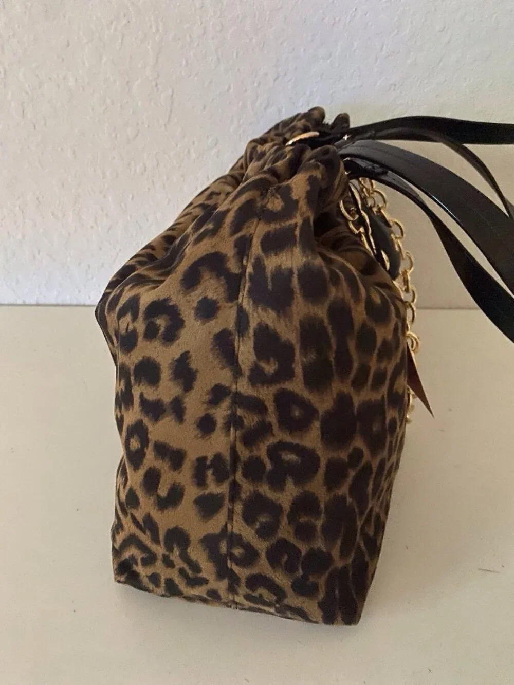 Juicy Couture Fashionable Juicy Tote Bag In Natural Leopard W/Chain Charm VIRAL